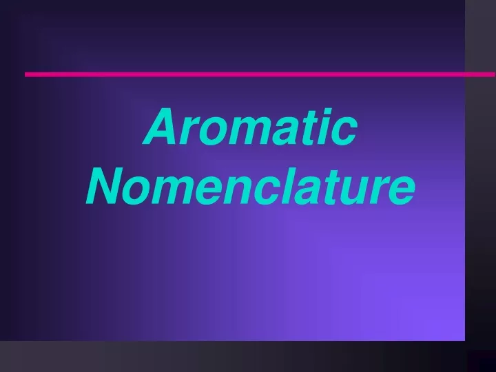 aromatic nomenclature