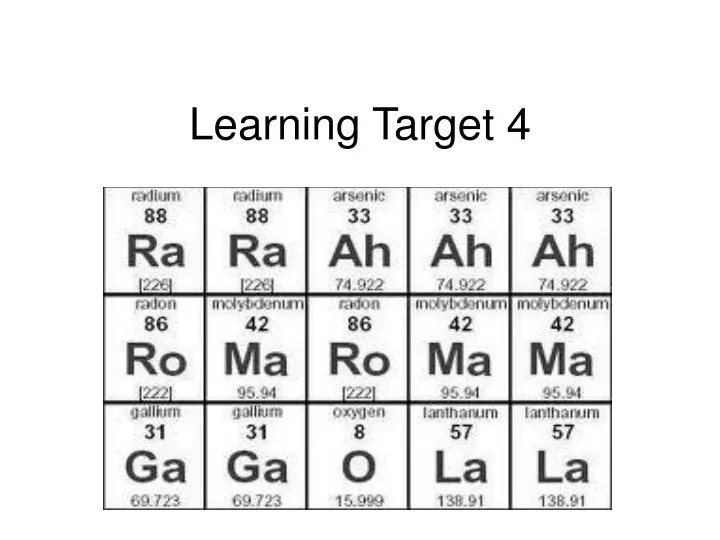 learning target 4