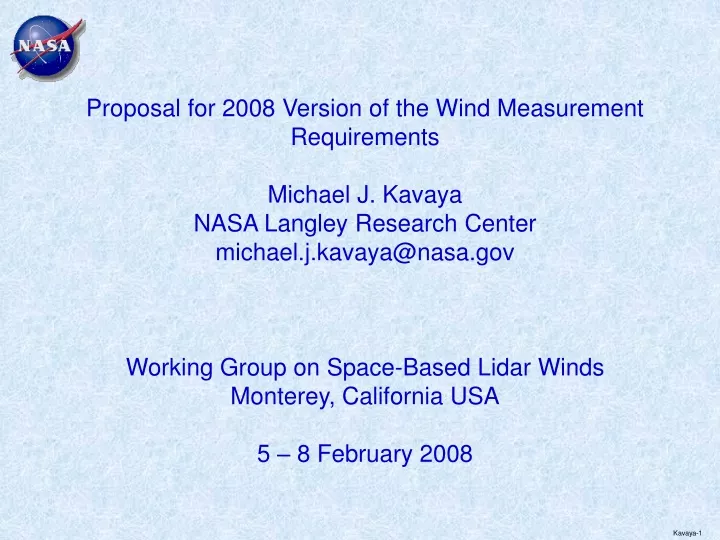 proposal for 2008 version of the wind measurement