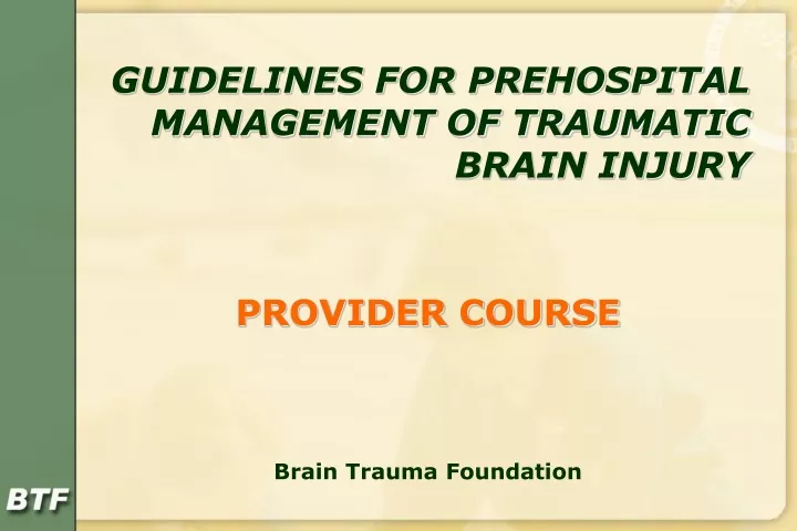guidelines for prehospital management of traumatic brain injury