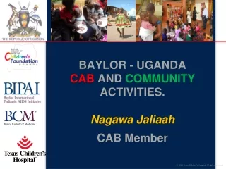 BAYLOR - UGANDA  CAB  AND  COMMUNITY  ACTIVITIES.  Nagawa Jaliaah CAB Member