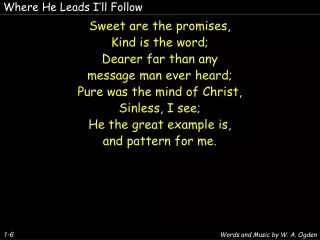 Where He Leads I’ll Follow