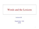 Words and the Lexicon - slide 1