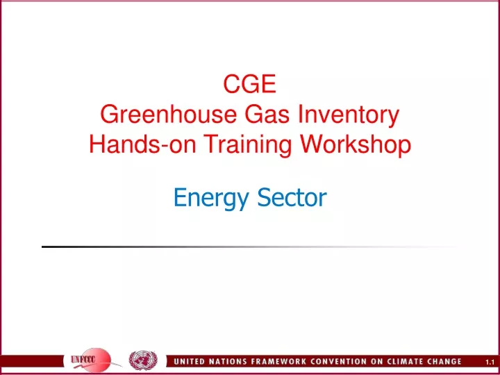 cge greenhouse gas inventory hands on training workshop energy sector