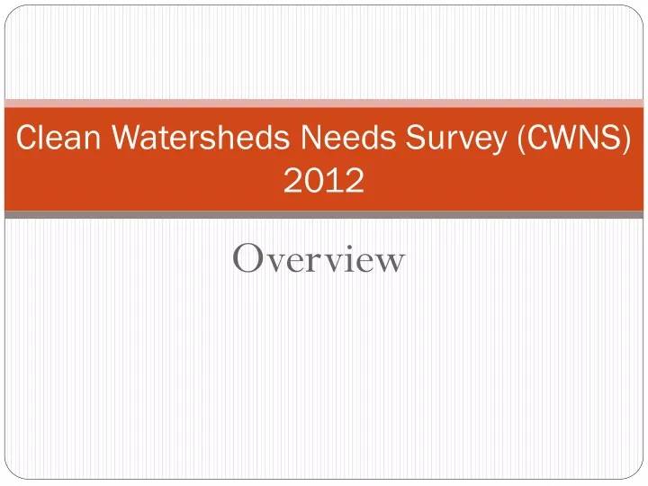 clean watersheds needs survey cwns 2012