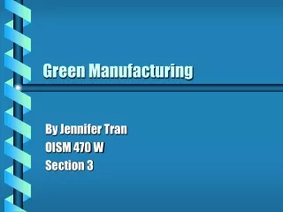 Green Manufacturing