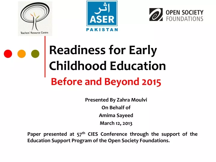 readiness for early childhood education