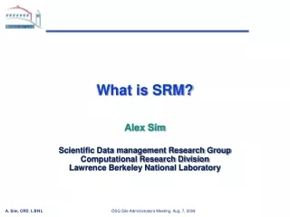 What is SRM? Alex Sim