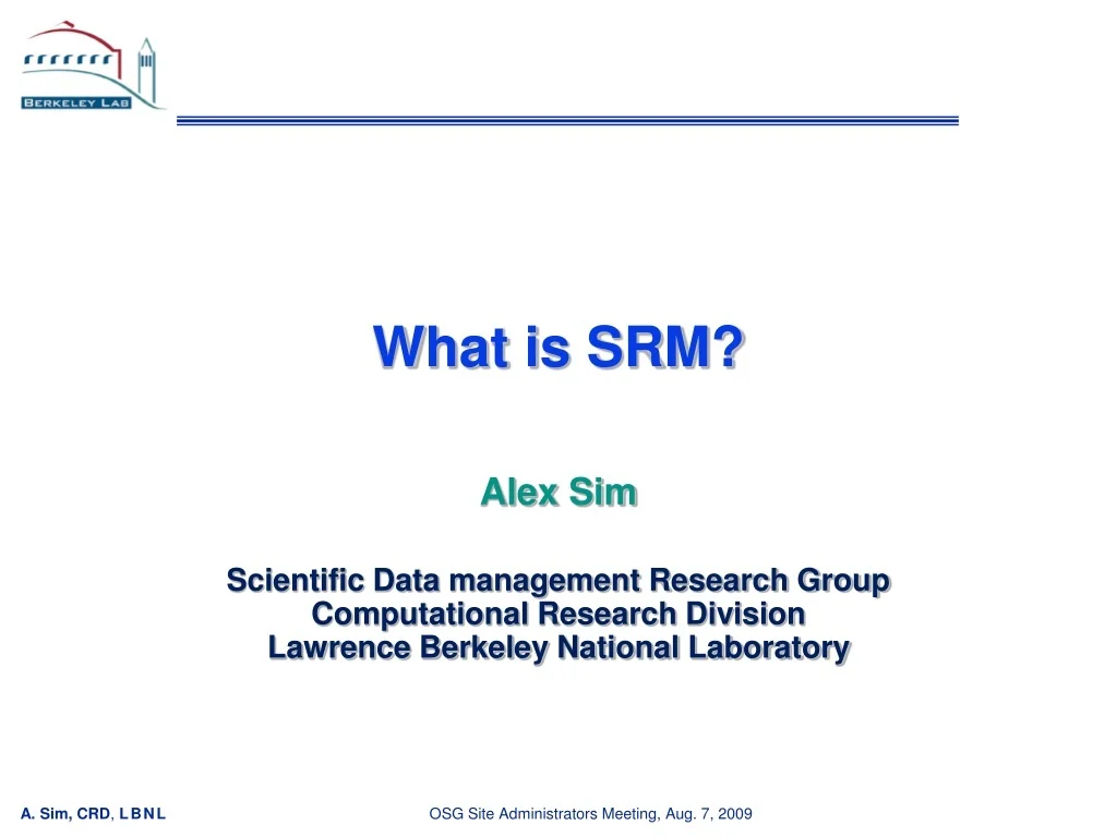 PPT - What is SRM? Alex Sim PowerPoint Presentation, free download - ID ...