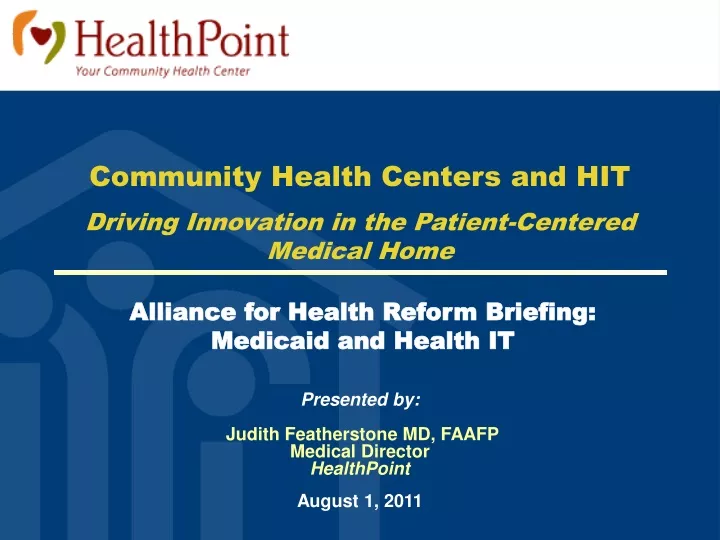 community health centers and hit driving