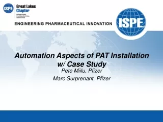 Automation Aspects of PAT Installation w/ Case Study