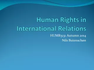 Human Rights in International  Relations