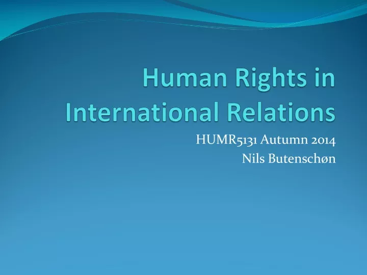 human rights in international relations