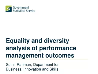Equality and diversity analysis of performance management outcomes