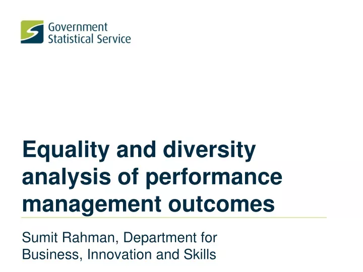 equality and diversity analysis of performance