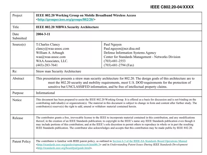 ieee c802 20 04 xxxx