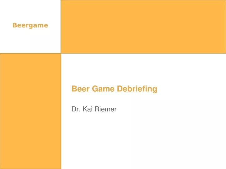 beer game debriefing