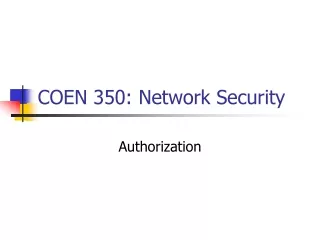 COEN 350: Network Security