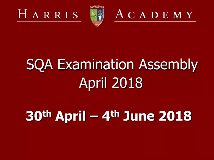 sqa examination assembly april 2018 30 th april