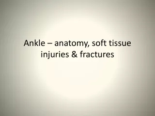 Ankle – anatomy, soft tissue injuries &amp; fractures