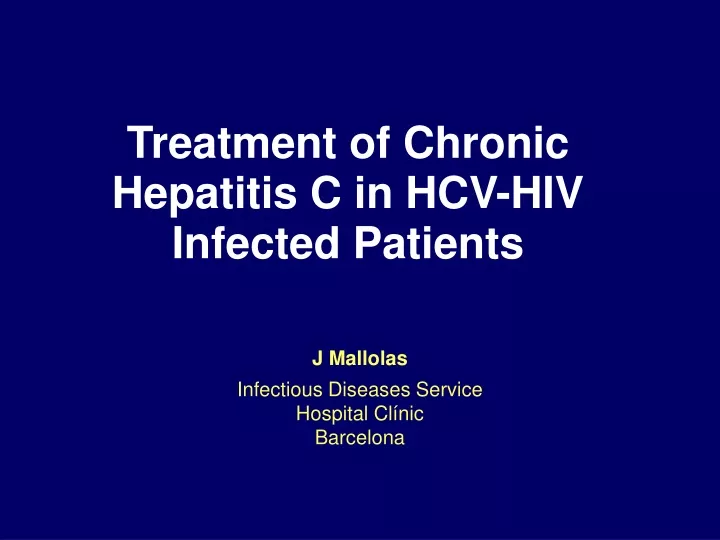 treatment of chronic hepatitis c in hcv hiv infected patients