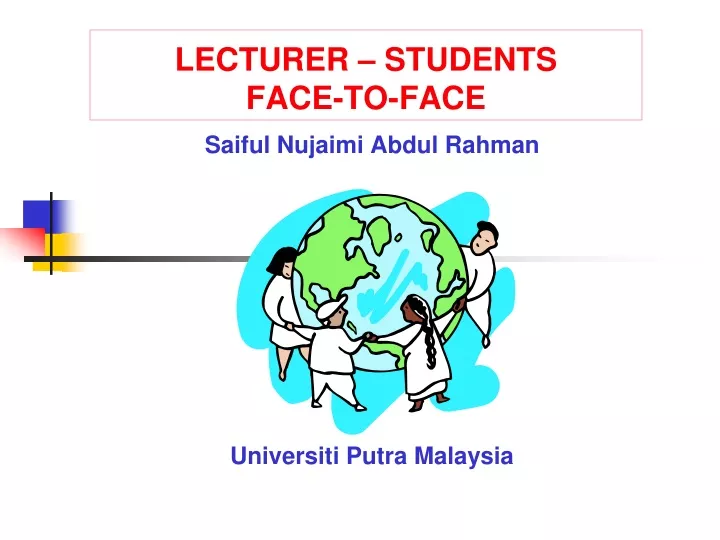 lecturer students face to face