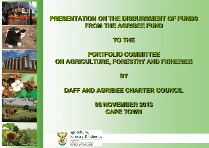 presentation on the disbursment of funds from