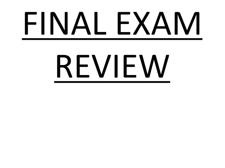 final exam review