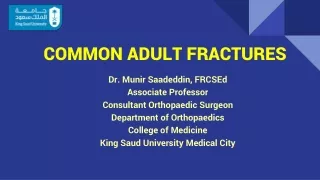COMMON ADULT FRACTURES