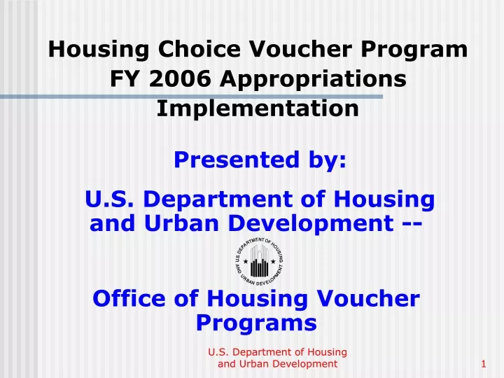 housing choice voucher program fy 2006 appropriations implementation
