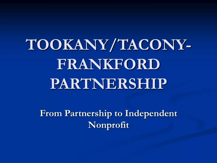tookany tacony frankford partnership