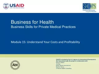 Business for Health  Business Skills for Private Medical Practices