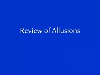 Review of Allusions