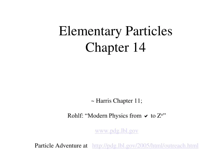 elementary particles chapter 14