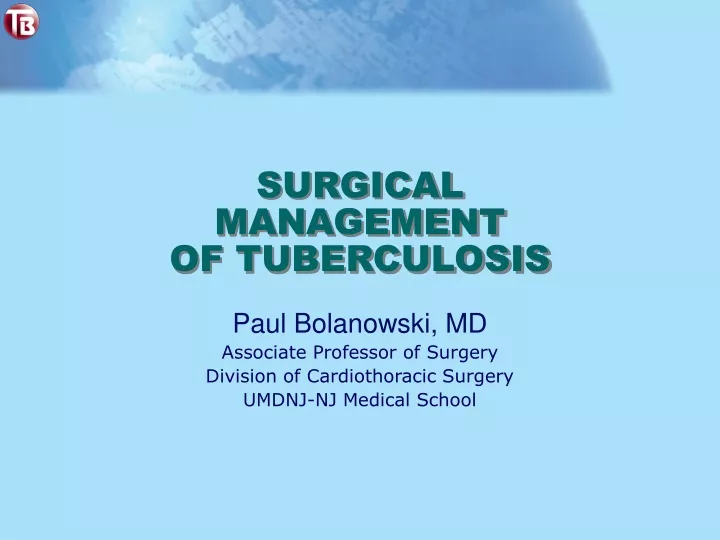 surgical management of tuberculosis