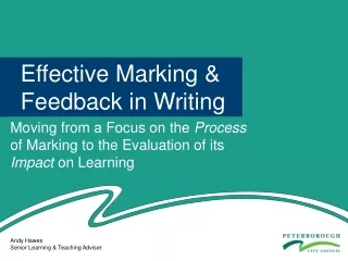 Effective Marking &amp; Feedback in Writing