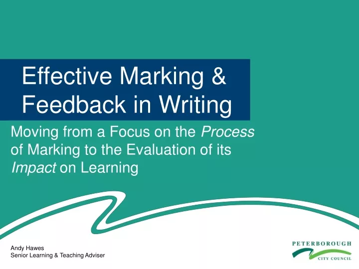 effective marking feedback in writing