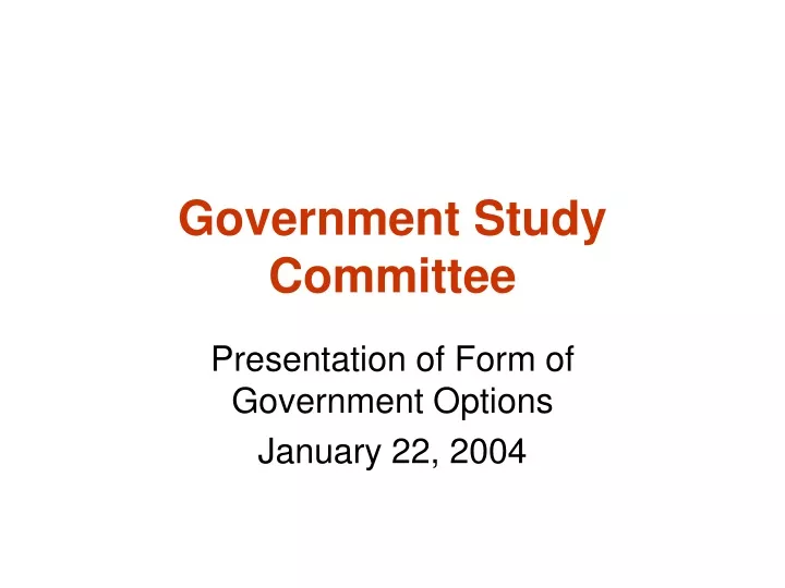 government study committee