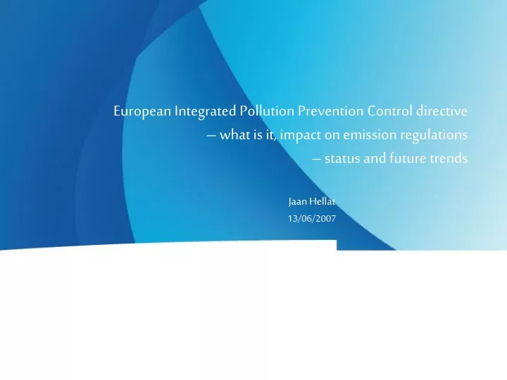 european integrated pollution prevention control