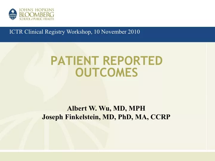 patient reported outcomes