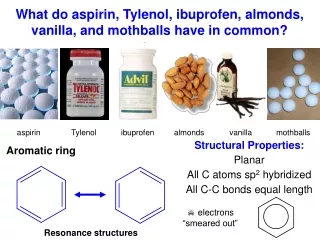What do aspirin, Tylenol, ibuprofen, almonds, vanilla, and mothballs have in common?