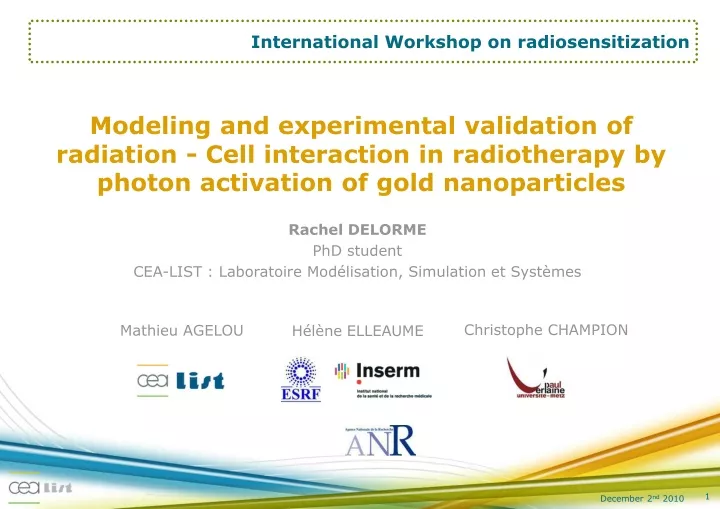 international workshop on radiosensitization