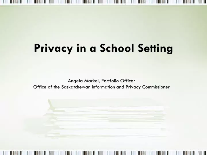privacy in a school setting