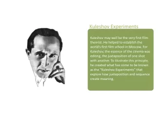 Kuleshov  Experiments