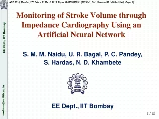 Monitoring of Stroke Volume through Impedance Cardiography Using an Artificial Neural Network