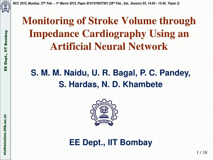 monitoring of stroke volume through impedance