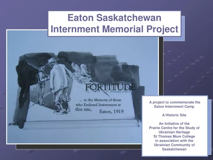 a project to commemorate the eaton internment
