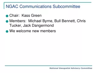 NGAC Communications Subcommittee