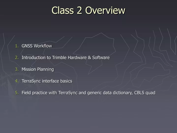 class 2 overview