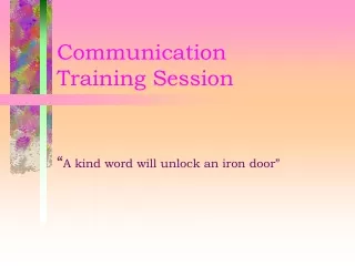 Communication  Training Session